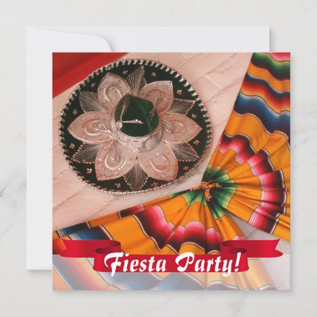 Mexican Sombrero Fiesta Party Invitation (Front)