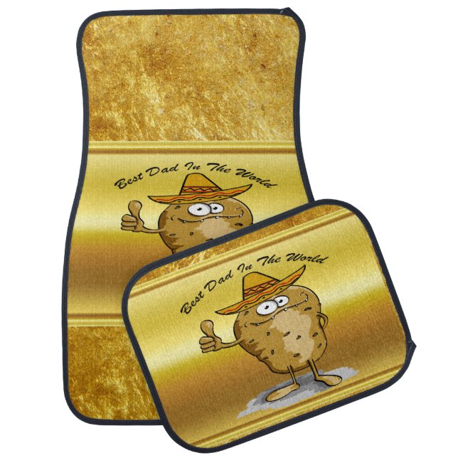 Mexican sombrero hats potato character car floor mat (Set)