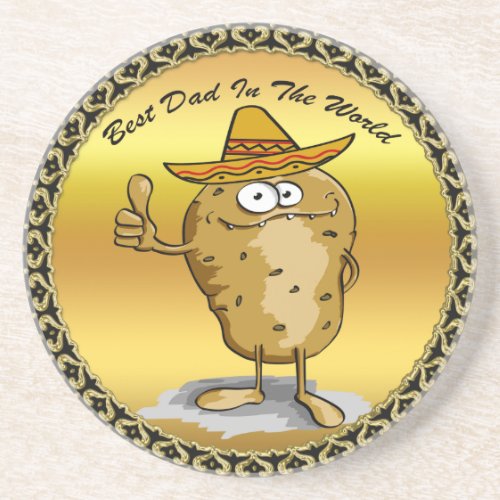 Mexican sombrero hats potato character coaster