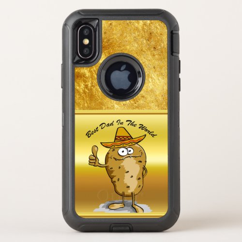 Mexican sombrero hats potato character OtterBox defender iPhone x case