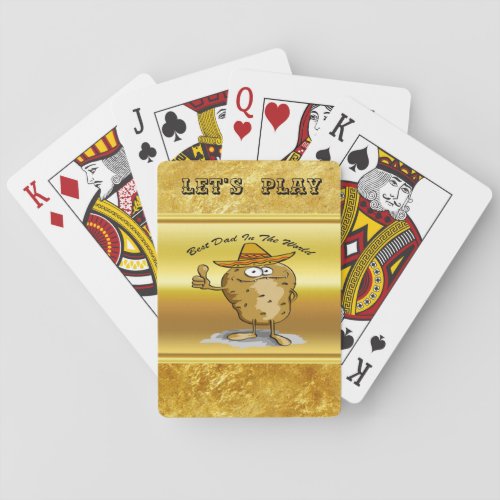 Mexican sombrero hats potato character playing cards