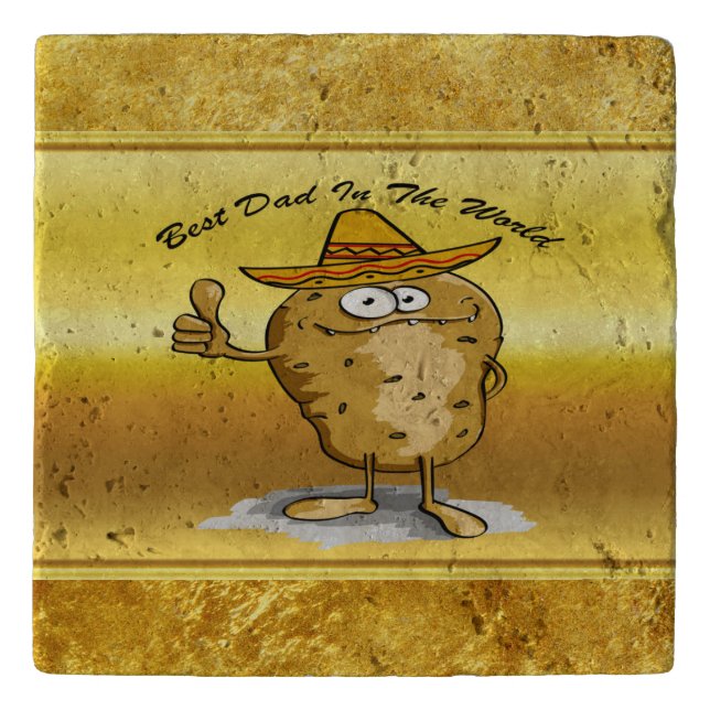 Mexican sombrero hats potato character trivet (Front)