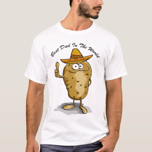 Mexican sombrero hats potato design T_Shirt