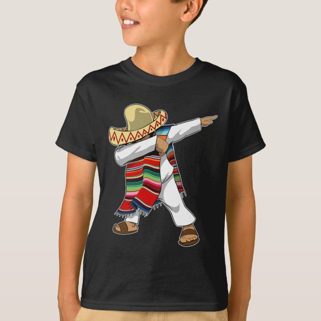 Mexican Sombrero Poncho Dabbing  T-Shirt (Front)