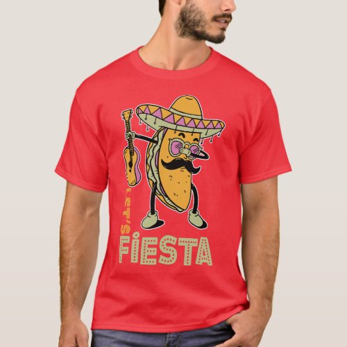 Mexican Sombrero Poncho Lets Fiesta Dabbing Taco   T_Shirt