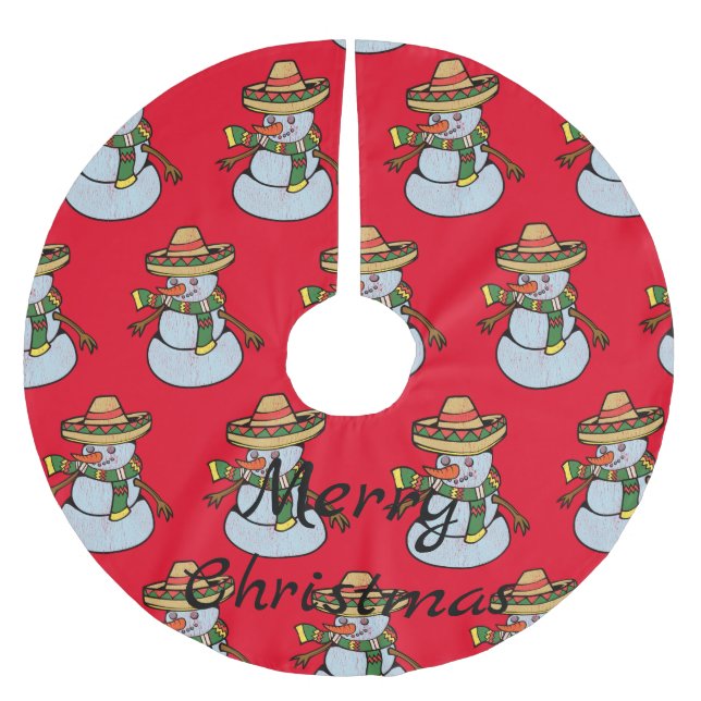 Mexican Sombrero Santa Thunder_Cove Brushed Polyester Tree Skirt (Front)