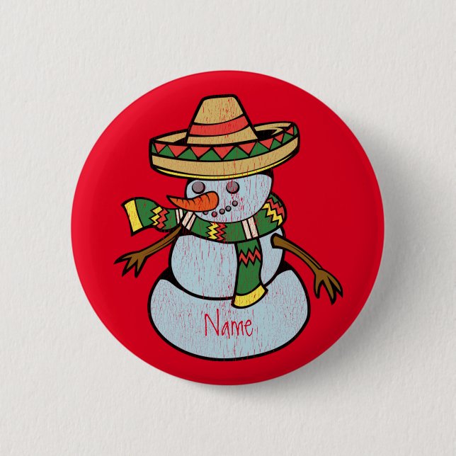 Mexican Sombrero Santa Thunder_Cove Button (Front)