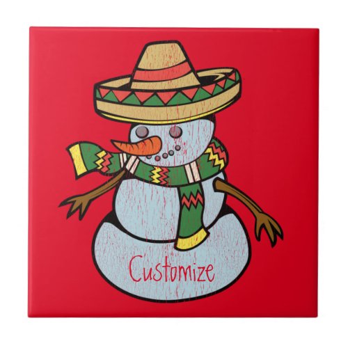 Mexican Sombrero Santa Thunder_Cove Ceramic Tile