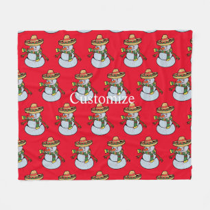 Mexican Sombrero Santa Thunder_Cove Fleece Blanket
