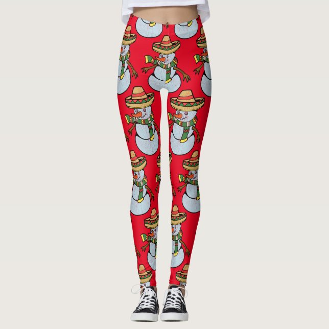 Mexican Sombrero Santa Thunder_Cove Leggings (Front)