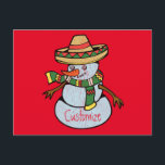 Mexican Sombrero Santa Thunder_Cove Postcard<br><div class="desc">Mexican Sombrero-wearing  Santa  ,  personalize by changing to your name on  any background color</div>
