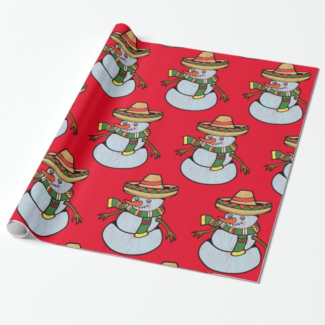 Mexican Sombrero Santa Thunder_Cove Wrapping Paper (Unrolled)