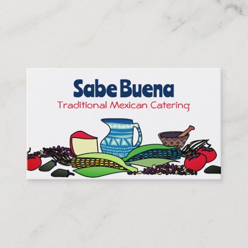 Customizable Mexican Southwestern foods chef catering biz cards Business Card Templates