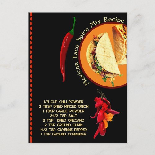 Mexican Spice Mix Recipe Postcard