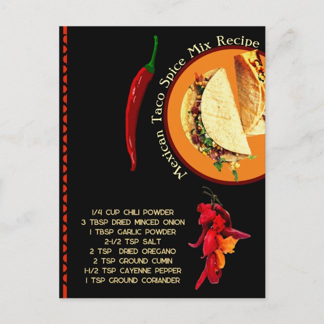 Mexican Spice Mix Recipe Postcard (Front)