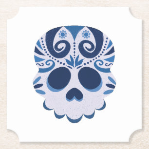 Mexican Spooky Skull Paper Coaster