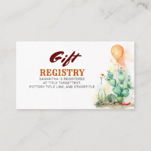 Mexican Style Gift Registry Card