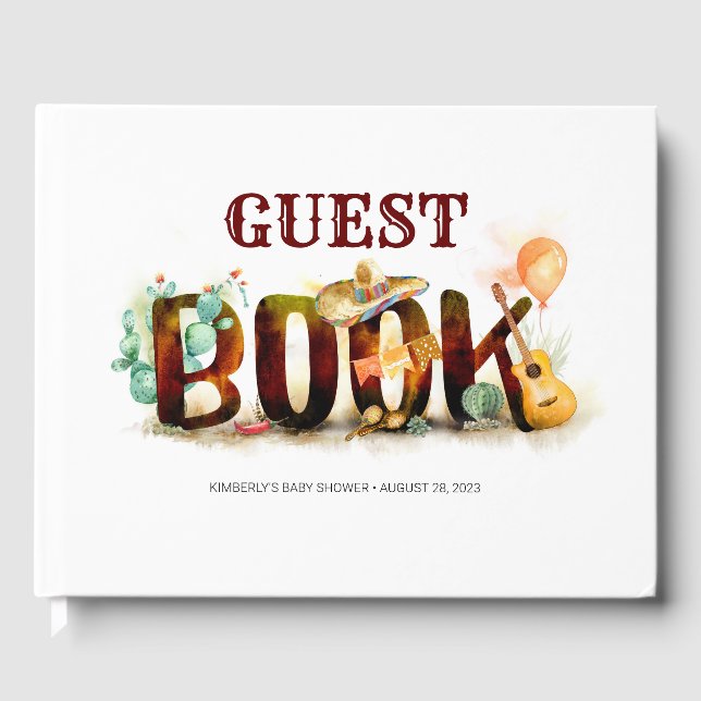 Mexican Style Guest Book For Any Occasion or Event (Front)