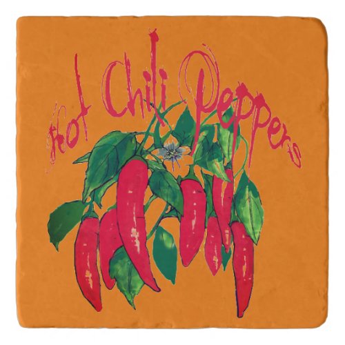 Mexican style Hot Chili Peppers Stone Trivet