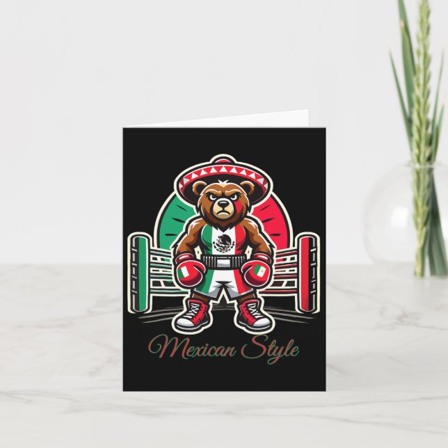 Mexican Style Mexican Boxing For Boys  Card (Front)