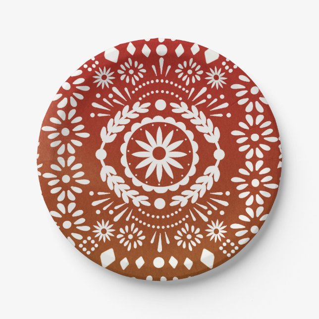 Mexican Style Papel picado Paper Plates (Front)
