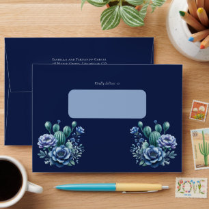 Mexican Style Quinceañera Blue Envelope