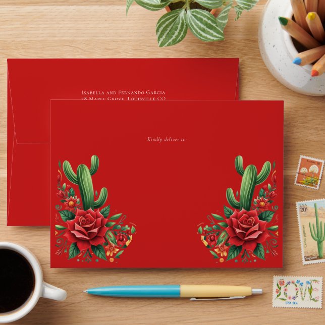 Mexican Style Quinceañera Envelope (Desk)