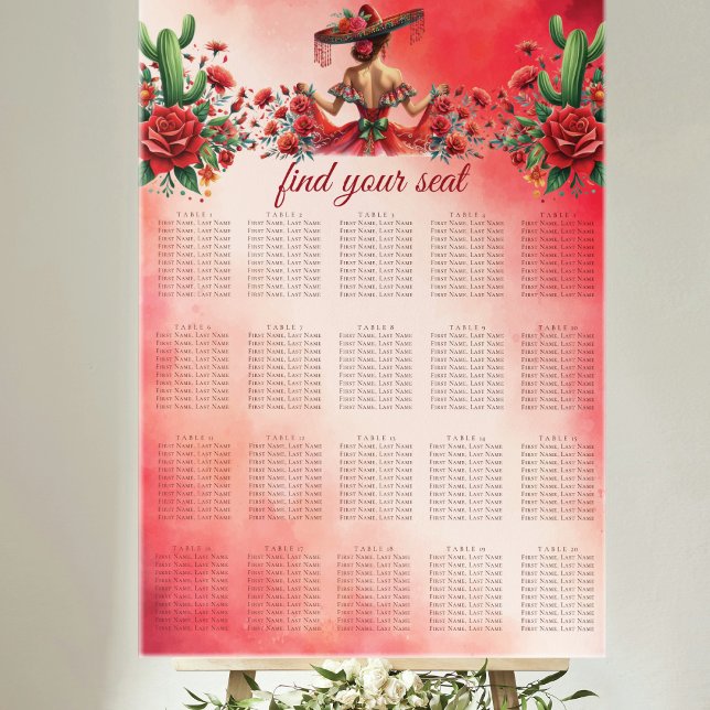 Mexican Style Quinceañera Seating Chart (Creator Uploaded)
