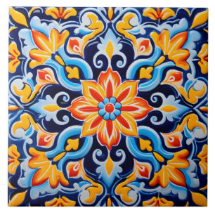 Mexican style themed pattern ceramic tile