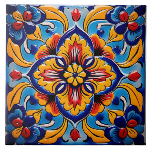 Mexican style themed pattern ceramic tile
