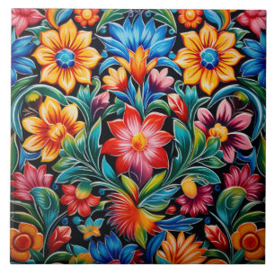 Mexican style themed pattern ceramic tile
