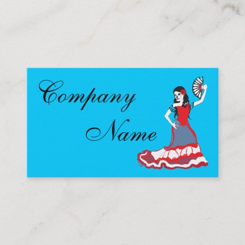 mexican sugar skull dancer business card