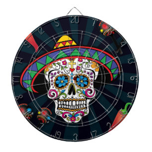 Mexican Sugar Skull Dartboard