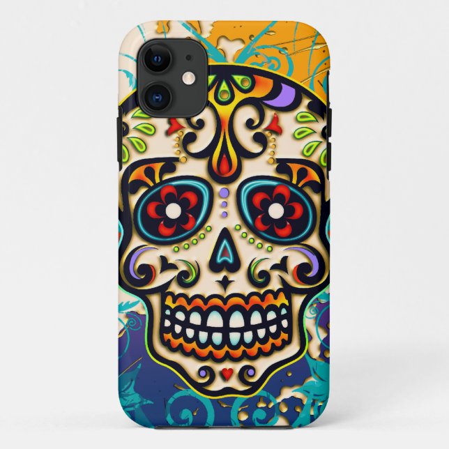 Mexican Sugar Skull, Day of the Dead Case-Mate iPhone Case (Back)