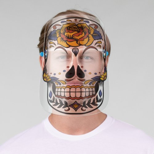 Mexican Sugar Skull Face Shield