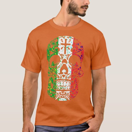 Mexican Sugar Skull Pride Calavera Day Dead Cinco  T_Shirt