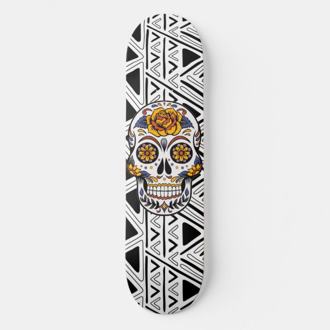 Mexican Sugar Skull Skateboard (Front)