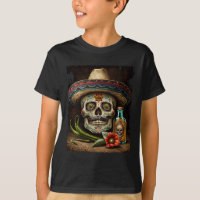Mexican Sugar Skull Tequila Sombrero Cinco De Mayo