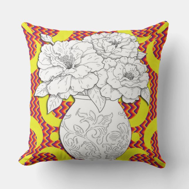 Mexican Summer Fiesta Throw Pillow (Front)