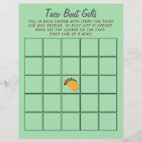 Mexican Taco Baby Shower Bingo Game