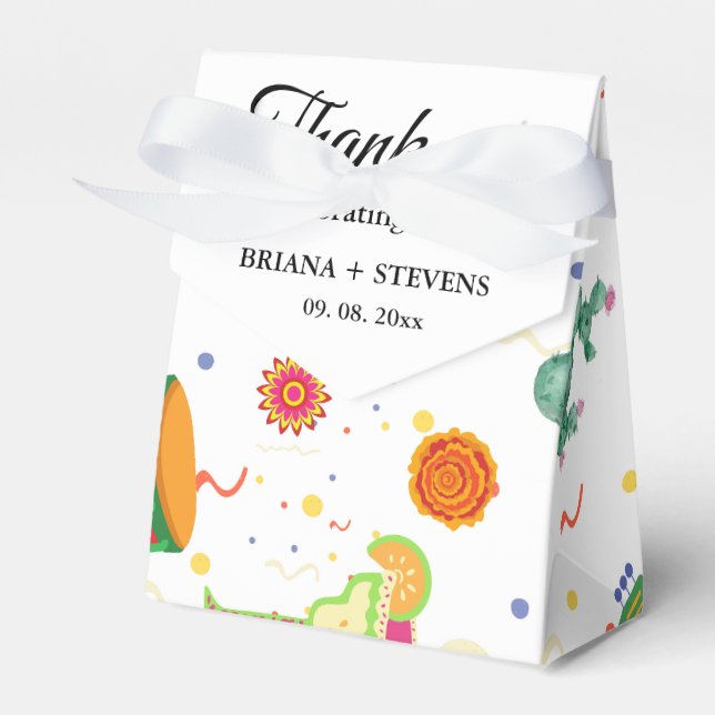 Mexican Taco Bou Love Bridal Shower Party  Favor Boxes (Front Side)
