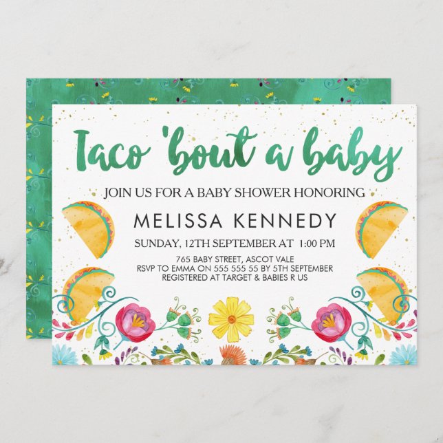 Mexican Taco Bout A Baby Baby Shower Invitation (Front/Back)