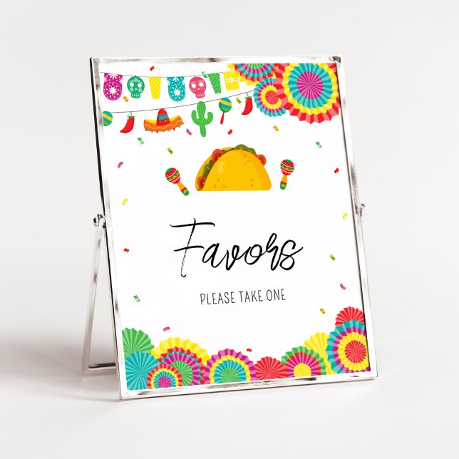 Mexican Taco 'Bout A Baby Favors Poster (Cinco de Mayo Baby Shower Favors Sign)