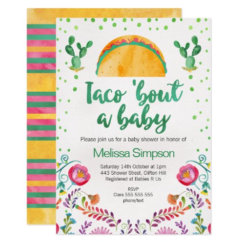 Mexican Taco Bout A Baby Shower Invitation
