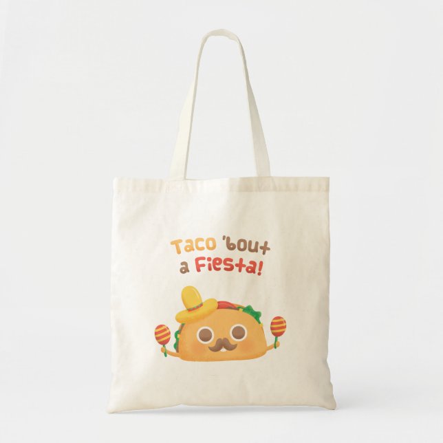Mexican Taco Bout A Fiesta Pun Humor Tote (Front)