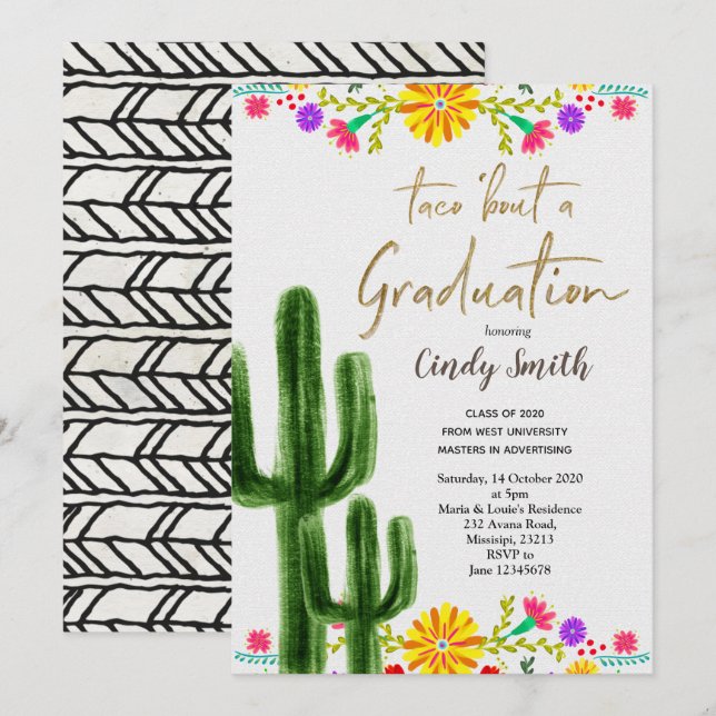 Mexican Taco bout a Graduation Party Invitation (Front/Back)