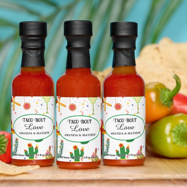 Mexican Taco Bout Love Bridal Shower Party Favor Hot Sauces (Multi)