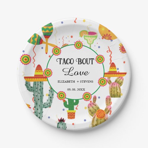 Mexican Taco Bout Love Bridal Shower Party Favor Paper Plates