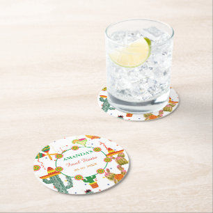 Mexican Taco Bout Love Bridal Shower Party Favor Round Paper Coaster
