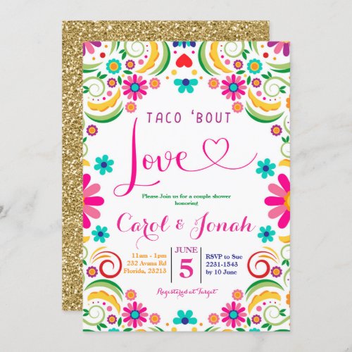 Mexican Taco bout Love Couple Shower Invitation